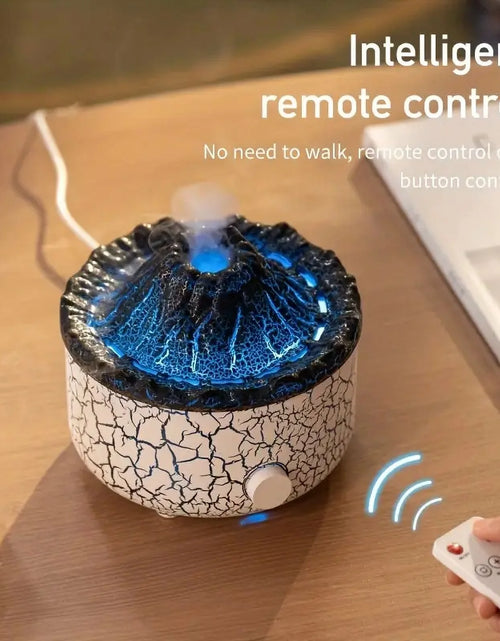 Load image into Gallery viewer, Flame Diffuser Humidifier, with 3D Flame and Volcano Effect, 560Ml Aroma Essential Oil Diffuser with Remote Control, White
